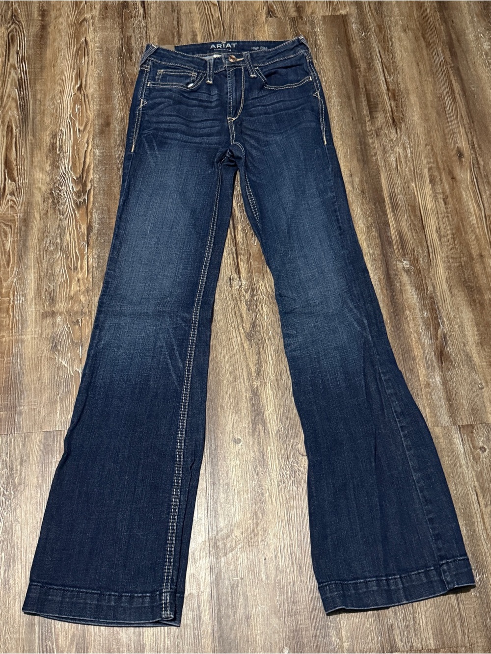 Ariat Ella Slim Trouser Wide Leg Jeans Women's 26L High Rise Western Denim